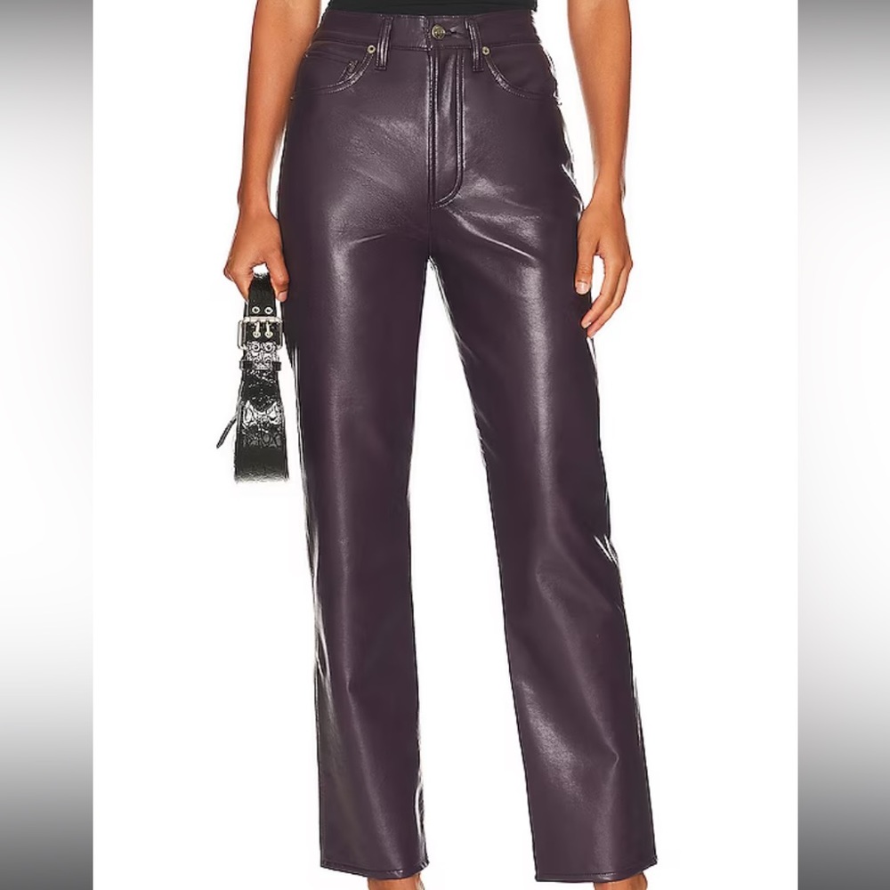 AGOLDE Recycled Leather 90's Pinch Waist in Bleu
